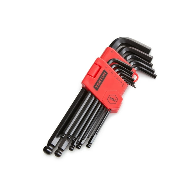 Electric Vehicles for Automobiles 9Pcs Hex Wrench Set 1.5mm-10mm Metric CRV Colourful Lengthened Ball End Flat Head Hex Key Wrench Tool Set 
